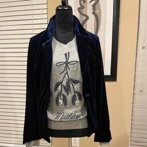 H&M Gray-Blue Mistletoe Christmas Sweater